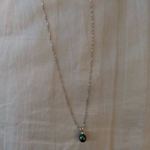 15 inch necklace with Tahitian pearl drop
